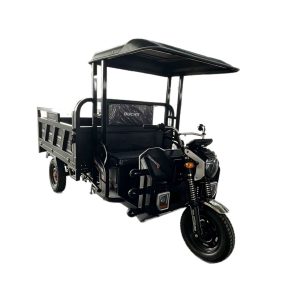 TorqMax GL675340 Canopy Fuel Tricycle Vendor Truck, Black Cargo Model for Export view 4 — Tricycles