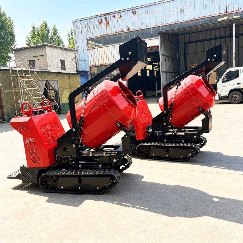 SDL500L 500l tracked concrete mixer with r420 15hp gasoline engine
